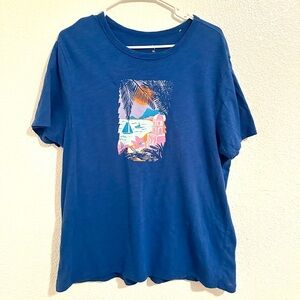 Dip T-Shirt Women’s XL Blue 100% Organic Cotton Short Sleeve Tee Crewneck Top